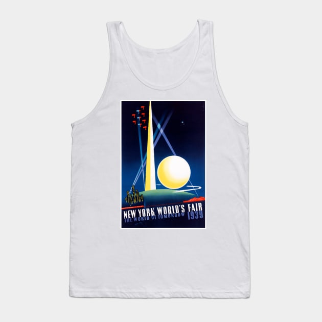 Vintage Travel Poster USA New York Worlds Fair Tank Top by vintagetreasure